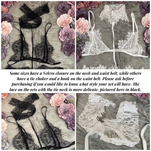 Sexy Lingerie Lace Bra Choker & Panty Set - Picture 10 of 16